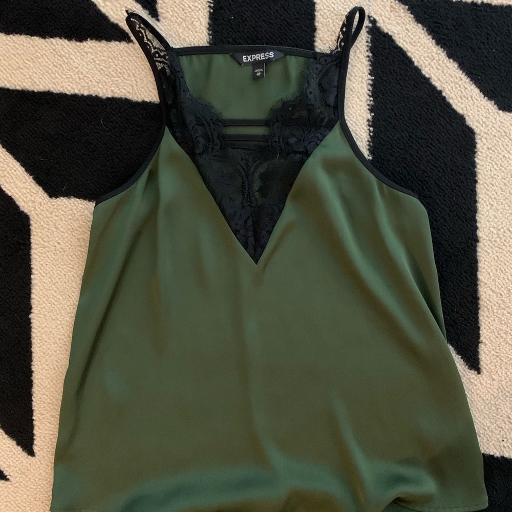 Express Women's Olive Lace Camisole